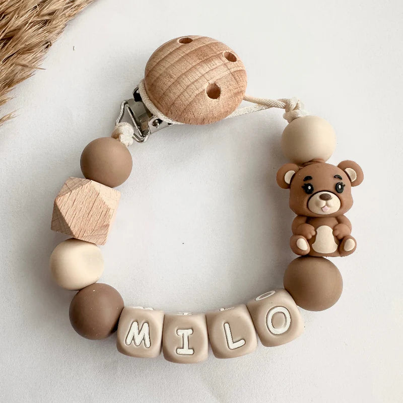 Speenkoord met naam – Beer Naturel - MiniDulce