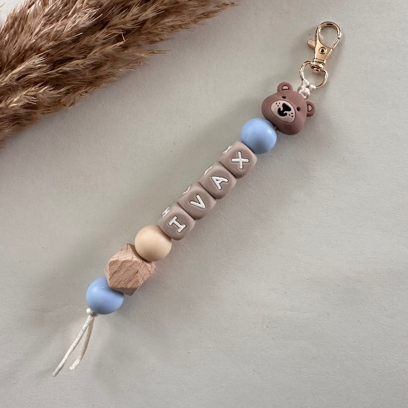 Speenkoord met naam - beertje blauw | MiniDulce